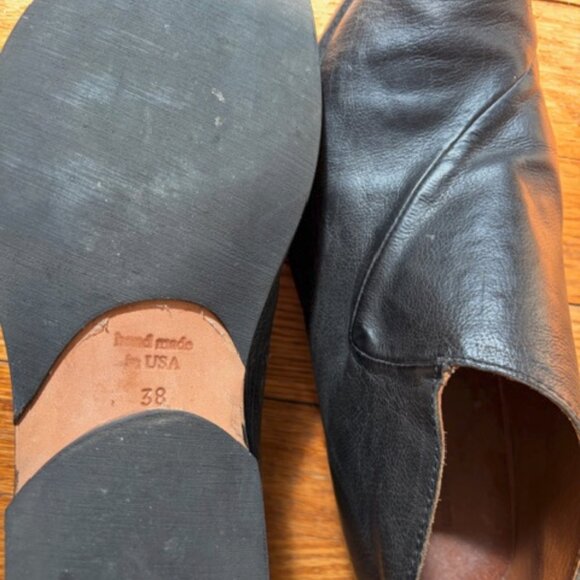 Cydwok handmade black leather shoes, women's size 38 - Picture 4 of 4